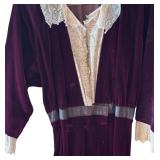 Antique Purple Velvet Dress with Lace Accents