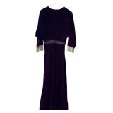 Antique Purple Velvet Dress with Lace Accents