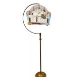 Vintage Metal Bird Cage Stand and Bird Cage