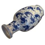 Vintage Blue and White Chinese Vase and Blue and White Elephant Shaped Tea Kettle