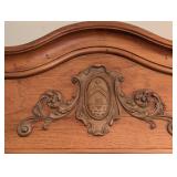Vintage Carved Wood and Glass Display Cabinet