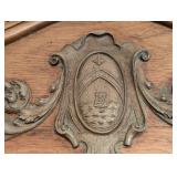 Vintage Carved Wood and Glass Display Cabinet