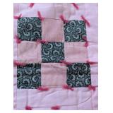 Vintage Twin Size Square Pattern Quilt