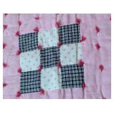 Vintage Twin Size Square Pattern Quilt