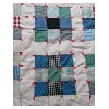 Queen/Full Size Vintage Square Pattern Quilt