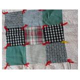 Queen/Full Size Vintage Square Pattern Quilt