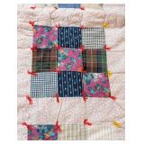 Queen/Full Size Vintage Square Pattern Quilt