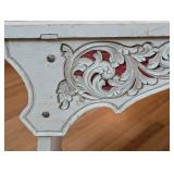 Petite Distressed Pale Blue Painted Bench