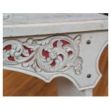 Petite Distressed Pale Blue Painted Bench