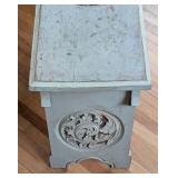 Petite Distressed Pale Blue Painted Bench