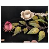 Porcelain and Metal Figurine and Candleholders