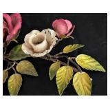 Porcelain and Metal Figurine and Candleholders