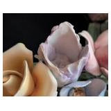 Porcelain and Metal Figurine and Candleholders