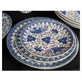 Assorted Blue and White Vintage Asian Dishes