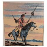 Small Framed Native American Print and Bookend