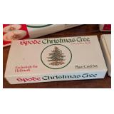 Spode Christmas Tree Double Tiered Tray, Wine Glasses and More