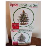 Spode Christmas Tree Double Tiered Tray, Wine Glasses and More