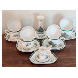 Spode Christmas Tree Teacups and Candleholders