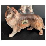 Pair of Porcelain Collie Dog Figurines