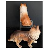 Pair of Porcelain Collie Dog Figurines