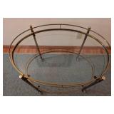 Vintage Brass and Glass Accent Table