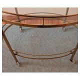 Vintage Brass and Glass Accent Table
