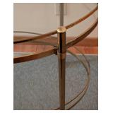 Vintage Brass and Glass Accent Table