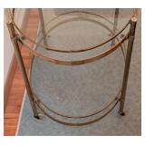 Vintage Brass and Glass Accent Table