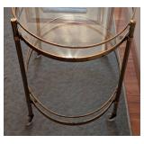 Vintage Brass and Glass Accent Table