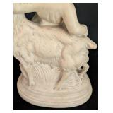 Ceramic Girl with Goat Figurine