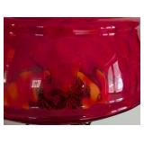 Ruby Red Glass Hurricane Lamp