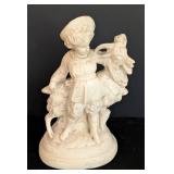 Ceramic Girl with Goat Figurine