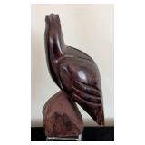 Carved Wood Eagle Figurine