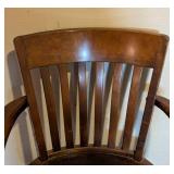 Vintage Rolling Wood Office Chair