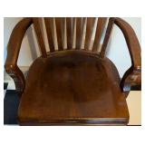 Vintage Rolling Wood Office Chair