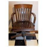 Vintage Rolling Wood Office Chair