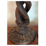 Pair of Twist Carved Wood Candleholders