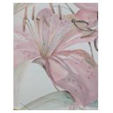 Large Framed Lily Watercolor Painting by Bonine