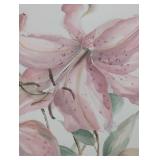 Large Framed Lily Watercolor Painting by Bonine