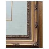 Large Framed Lily Watercolor Painting by Bonine