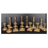 Variety of Vintage Brass Candleholders