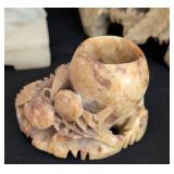 Vintage Carved Soap Stone Vase and Figurine