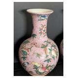 Pair of Pink Chinese Porcelain Vases