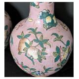 Pair of Pink Chinese Porcelain Vases