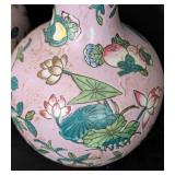 Pair of Pink Chinese Porcelain Vases