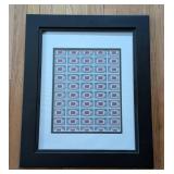 Framed US Post Office 5 Cent Norway Stamp Sheet
