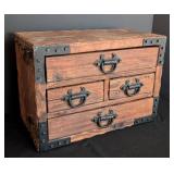 Small Vintage Wood Storage Chest