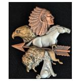 Pair of Native American Metal Brooches