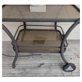 Rolling Glass Patio Bar Cart