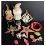Antique Belsnickle Santa and Christmas Ornaments